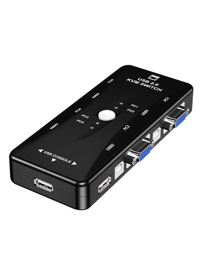 BURAQ KSW-401V 4 VGA + 3 USB Ports to VGA KVM Switch Box with Control Button for Monitor, Keyboard, Mouse, Set-top box - Image 2
