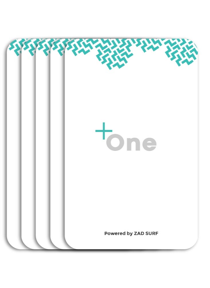 Zad Surf Pack of 5 Plastic NFC Business Card ( + One ) Zad Surf for Instant Contact and Social Media iOS and Android  - Image 1