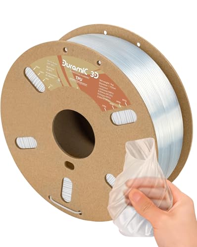 DURAMIC 3D TPU Filament 1.75mm Clear, TPU Flexible Filament 95A, Soft TPU 3D Printing Filament, 1kg Spool, Dimensional Accuracy +/- 0.05mm, Clear 1 Pack - Image 1