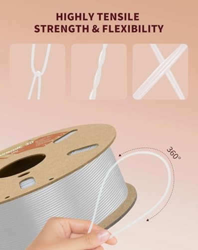 DURAMIC 3D TPU Filament 1.75mm Clear, TPU Flexible Filament 95A, Soft TPU 3D Printing Filament, 1kg Spool, Dimensional Accuracy +/- 0.05mm, Clear 1 Pack - Image 3