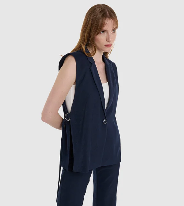 بي سي بي جي BCBG Side Opened Sleeveles Fashion Blazer