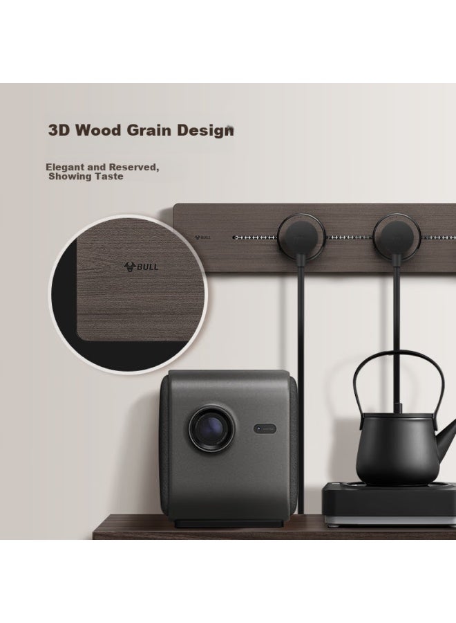 Bull Surface-mounted Wood Grain Track Socket With Movable Wall-mounted Socket/plug Board/extension Board Multi-function 50cm Track + 3 Five-hole Sockets Gb1p Wood Grain - Image 2
