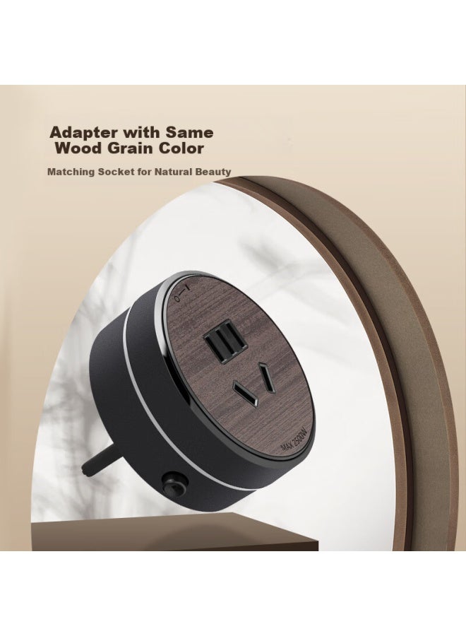 Bull Surface-mounted Wood Grain Track Socket With Movable Wall-mounted Socket/plug Board/extension Board Multi-function 50cm Track + 3 Five-hole Sockets Gb1p Wood Grain - Image 3