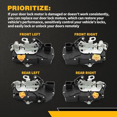Jecoupoon 4 Pcs Front and Rear Door Lock Latch Actuator Compatible with Silverado Avalanche Suburban Tahoe Sierra Yukon XL Escalade ESV EXT 2007-2009 931-303 931-304 - Image 3