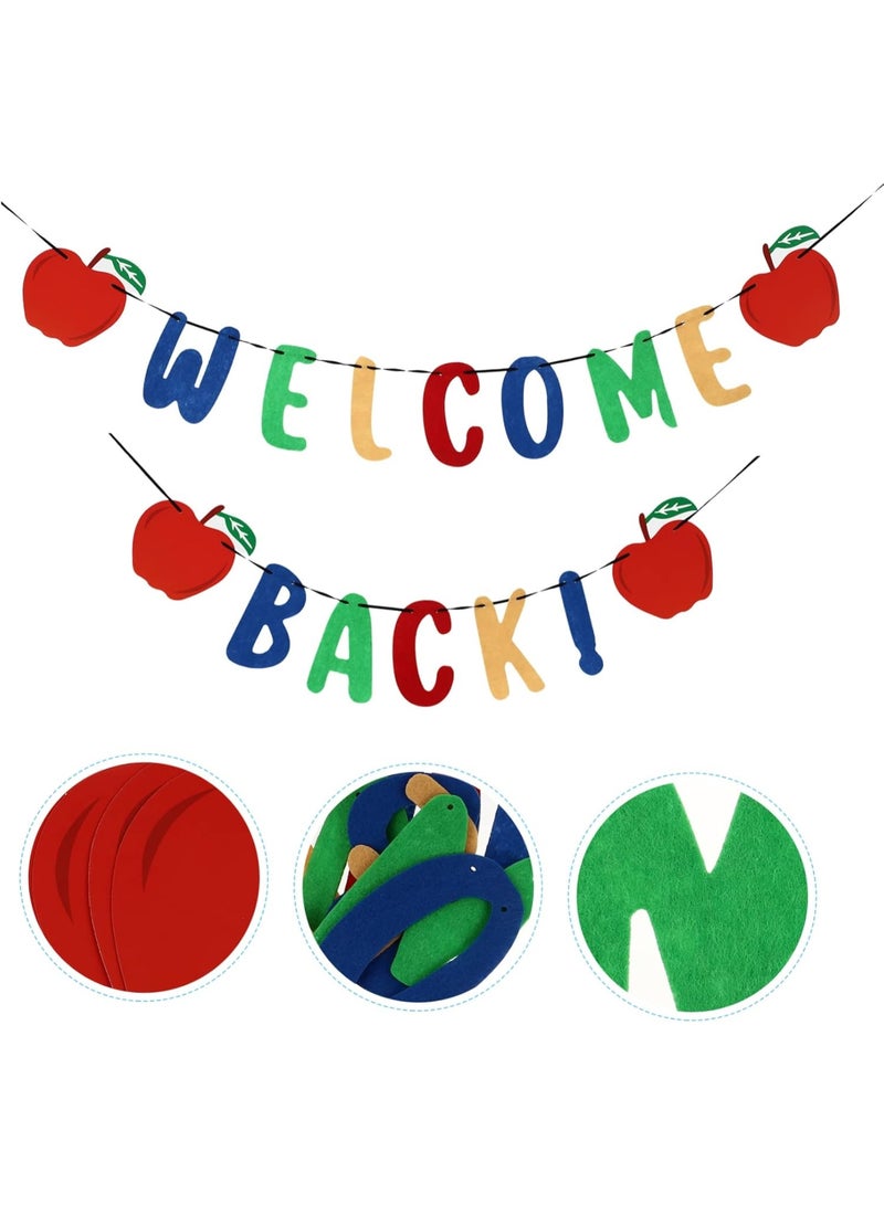 1Pc Colorful Back to School Garland Banners Pre Strung Welcome Back Decorations for Classroom Parties for Photo Booth Props Wall Hanging Decor