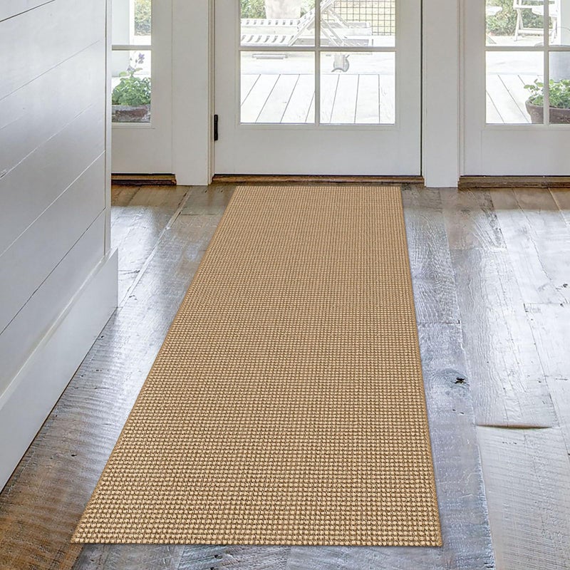 EARTHALL Earthall Boho Runner Rug 2 × 5 قدم قابلة للغسل للممرات الممرات المدعومة المدعومة المدعومة من المطبخ جديلة السجاد الداخلي رمي السجاد للدخول المطبخ المطبخ المطبخ الطبيعي  - Image 1