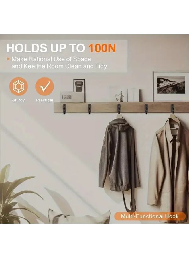 منظم حائطي مع 4 خطافات و 8 مسامير، مصنوع من الحديد المضاد للصدأ، سهل التركيب - Image 5