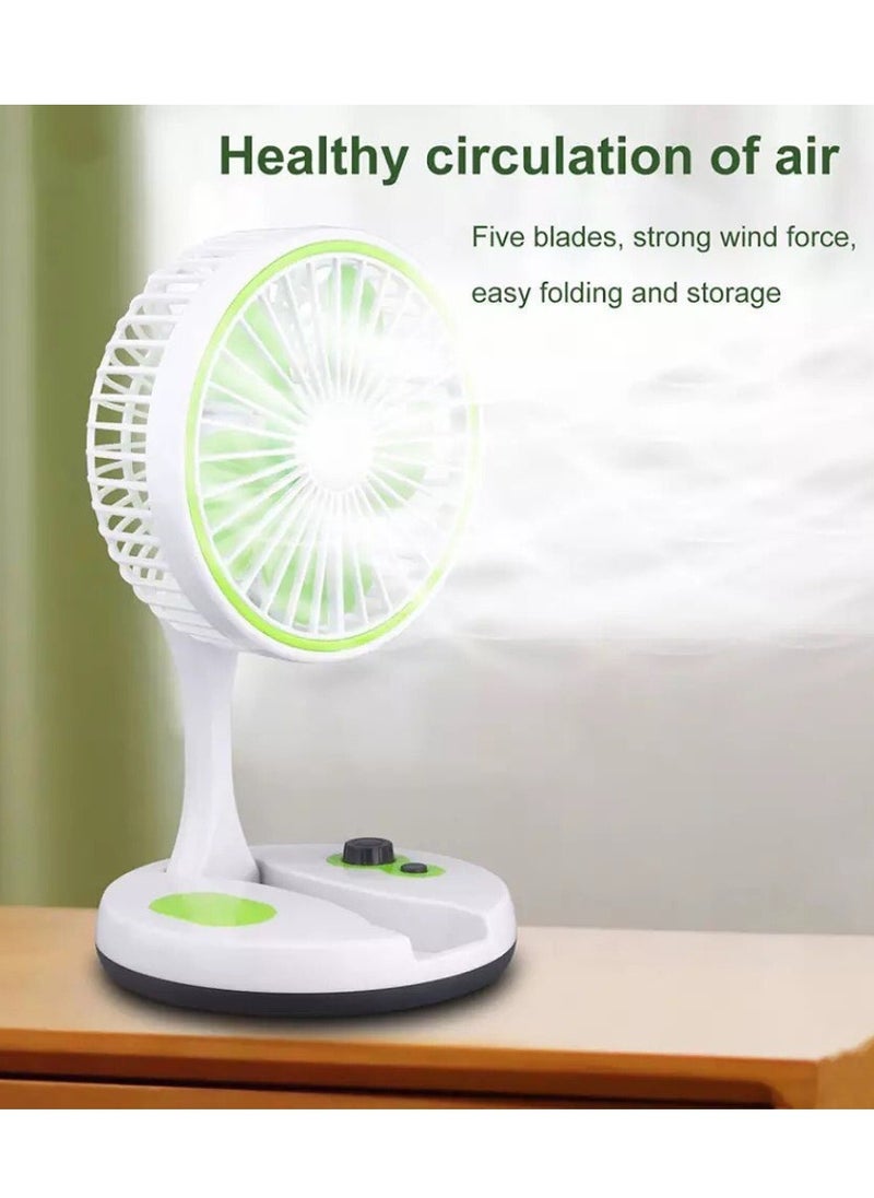 Yuwell - Desktop Fan Foldable Fan With LED Light Type-C Charging Folding Fan Portable Cooler Fan Low Noise Air Cooling Fan For Home Desk And Office - Image 1