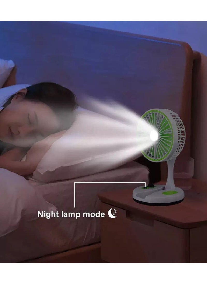 Yuwell - Desktop Fan Foldable Fan With LED Light Type-C Charging Folding Fan Portable Cooler Fan Low Noise Air Cooling Fan For Home Desk And Office - Image 1