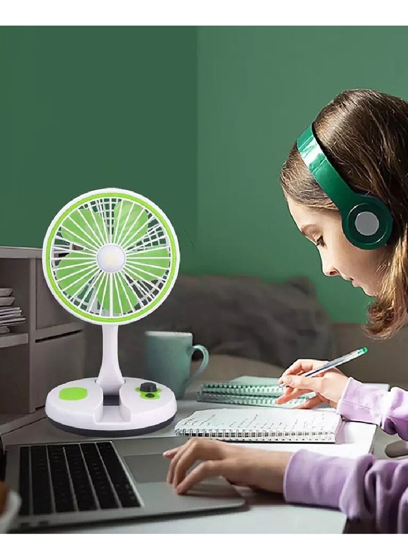 Yuwell - Desktop Fan Foldable Fan With LED Light Type-C Charging Folding Fan Portable Cooler Fan Low Noise Air Cooling Fan For Home Desk And Office - Image 1