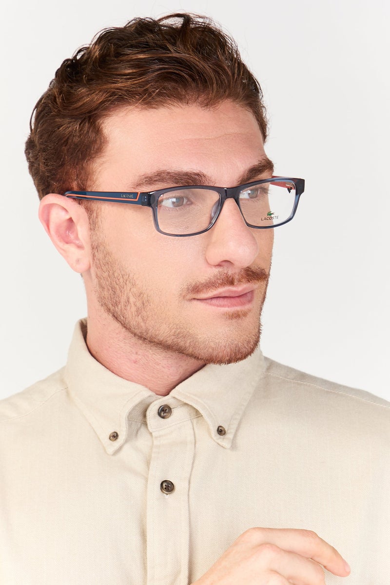 LACOSTE Men L2707 Rectangular Eyeglasses, Blue - Image 2