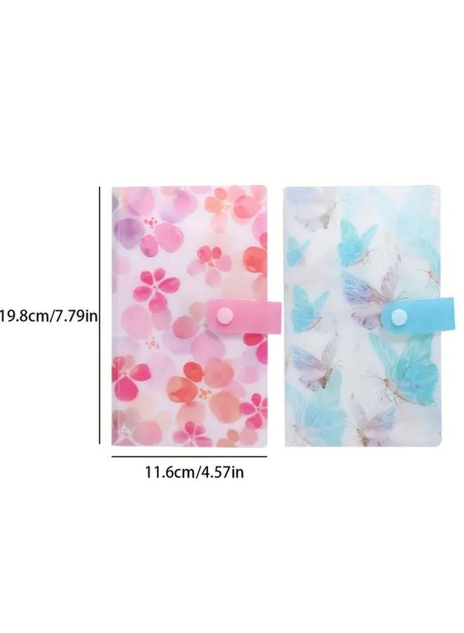 ألبوم صور زهور 120 جيب حامل بطاقات بولارويد صندوق تخزين متين للعمل والمدرسة - Image 5