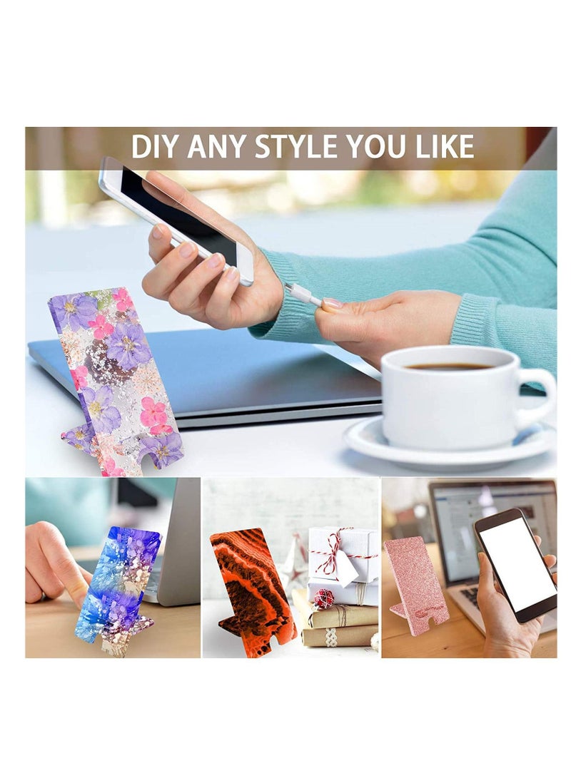 سيوسي حامل هاتف محمول من الراتينج قالب من السيليكون لحمل الهاتف المحمول قوالب صب الإيبوكسي لقوس يدوي الصنع يستخدم لتقديم هدايا زينة للأطفال والنساء (وردي) - Image 3