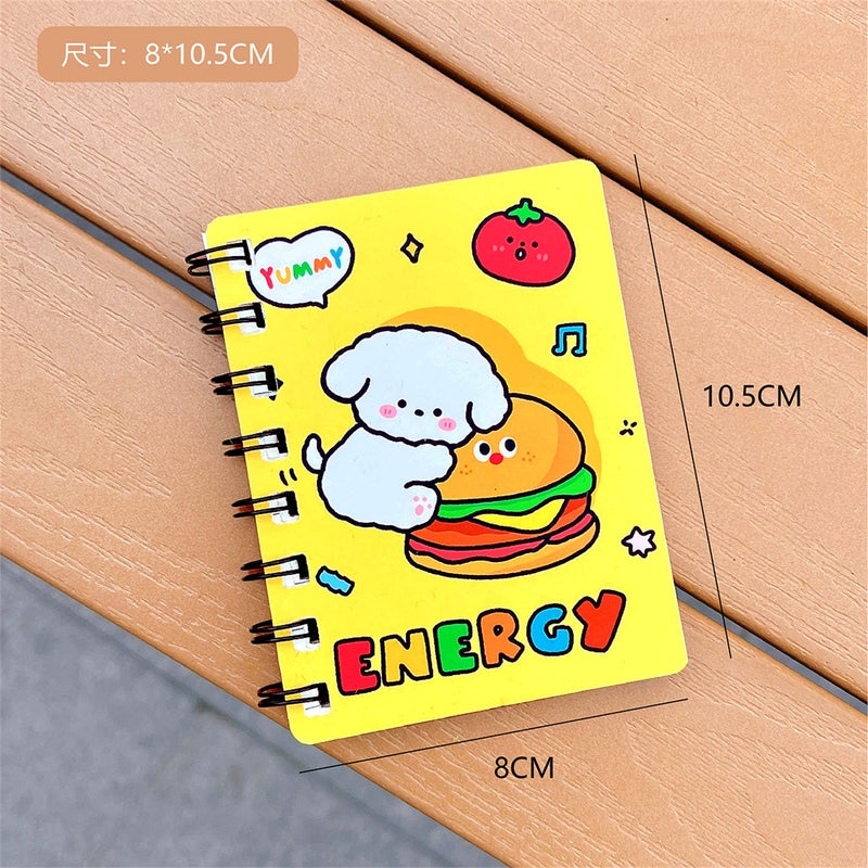 Generic Cute Cartoon Mini Notebook Coil Notepad 4# hamburger puppy coil 