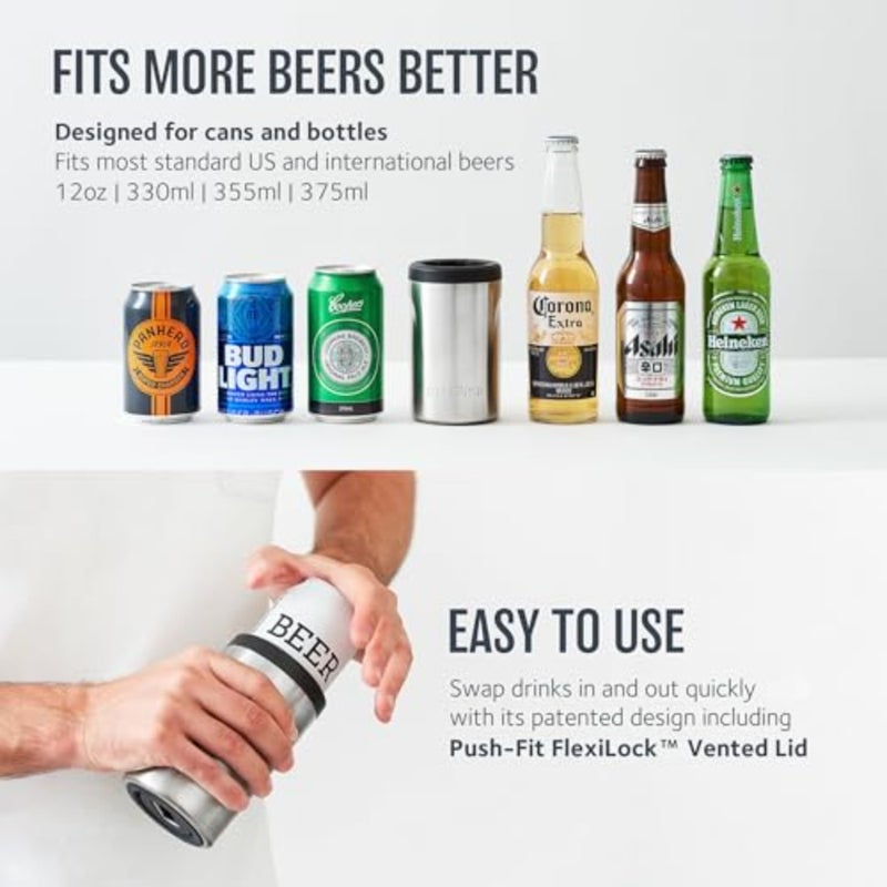 Beer Cooler 2.0 NEW Premium Can and Bottle Holder Triple Insulated Marine Grade Stainless Steel Detachable 3-in-1 Opener Works as a Tumbler Best Gifts for Beer Lovers - Image 3