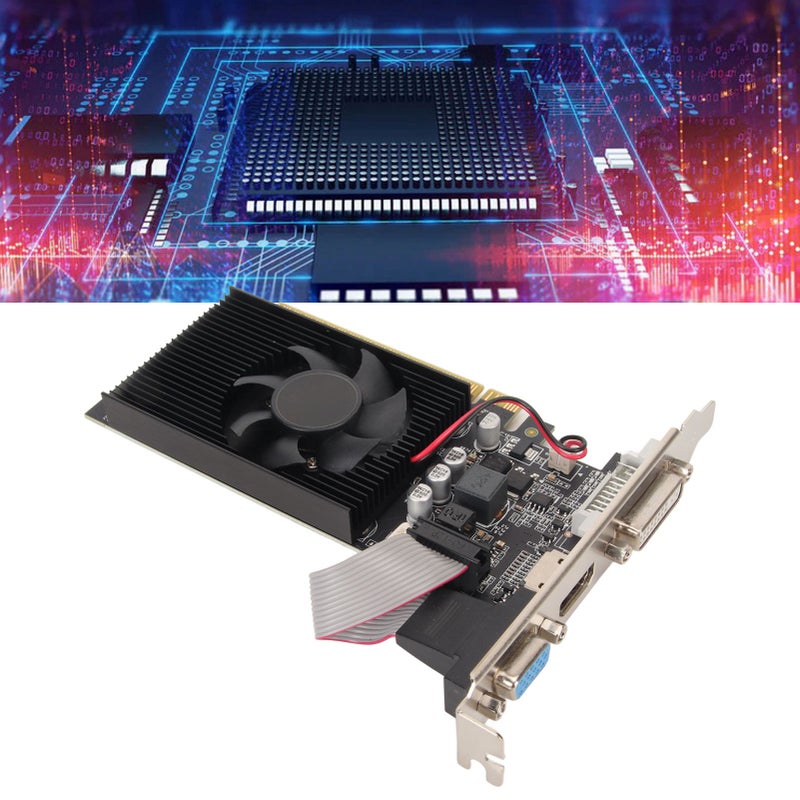 Desktop Graphics Card 2GB DDR3 Quiet Cooling Fan Independent Graphics Card - High-Definition Multimedia Interface DVI VGA PCI Express X16 for Desktop Gaming & Home Media Use - Image 1