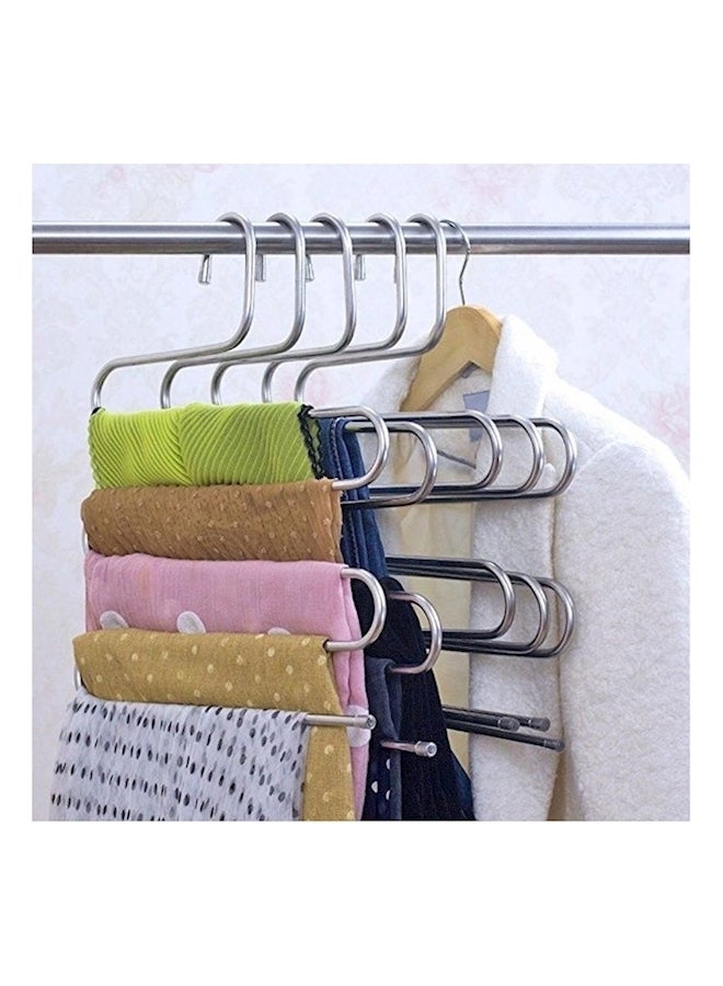 5 Piece Pants Rack Trousers Silver - Image 3