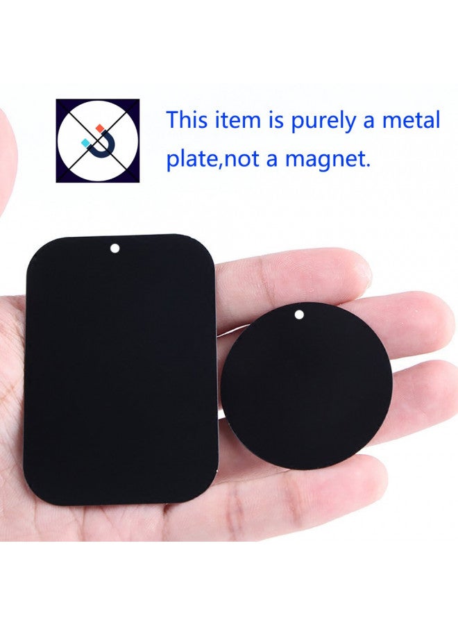 DSTELIN Universal Metal Plate 8 Pack for Magnetic Phone Car Mount Holder Cradle with Adhesive (Compatible with Magnetic Mounts) - 4 Rectangle and 4 Round, Black - Image 4