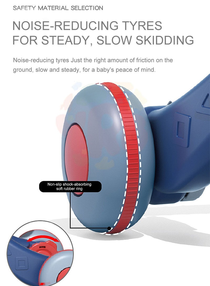 ما بيبي اثنين في واحد طفل ووكر ، ومكافحة لفة دفع ووكر ، ركوب عمودي ووكر التعلم ، مع مكتب التعلم والموسيقى - Image 5