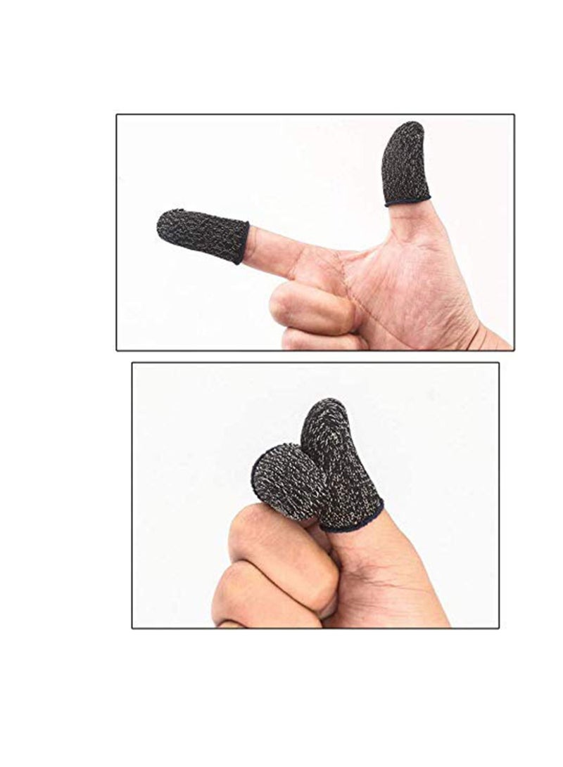Captaintech Mobile Game Finger Sleeve【6 Pack】, 【Thinner&Softer】 Touch Screen Finger Sleeve Breathable Anti-Sweat Sensitive Shoot and Aim Keys for Rules of Survival/Knives Out for Android&IOS, Black - Image 2