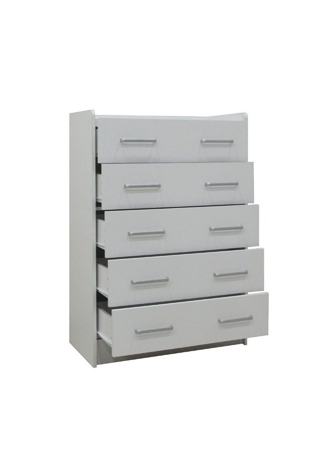 DANUBE HOME Supreme Chest Of 5 Drawers Desk Chest Of Drawers Living Room Chest Of Drawers Modern And Simple Bedroom Furniture Wall Storage Cabine -White  - Image 3