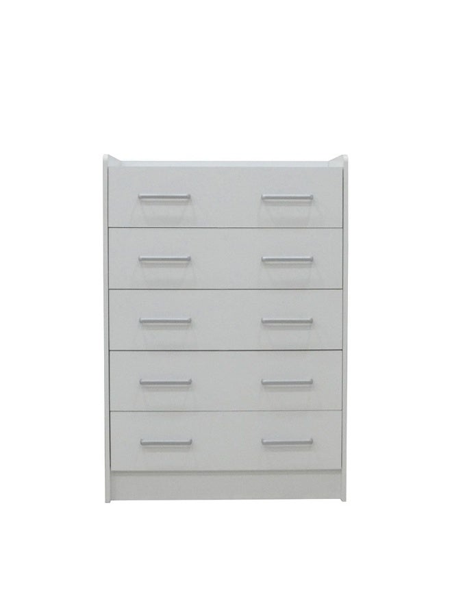 DANUBE HOME Supreme Chest Of 5 Drawers Desk Chest Of Drawers Living Room Chest Of Drawers Modern And Simple Bedroom Furniture Wall Storage Cabine -White  - Image 5