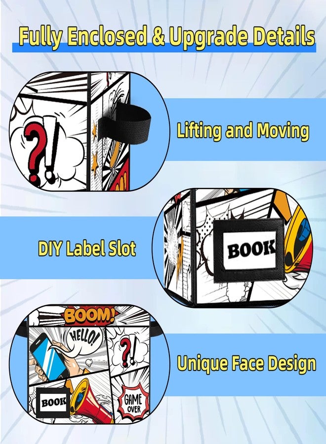 YNSZAS Collection Comic Book Storage Boxes, Protector Organizer 15.8" X 7.8" X 11.8" Collapsible Short Box Holds 160-180 Comic Book Heavy Duty Bin Container Holder Shelf - Image 4