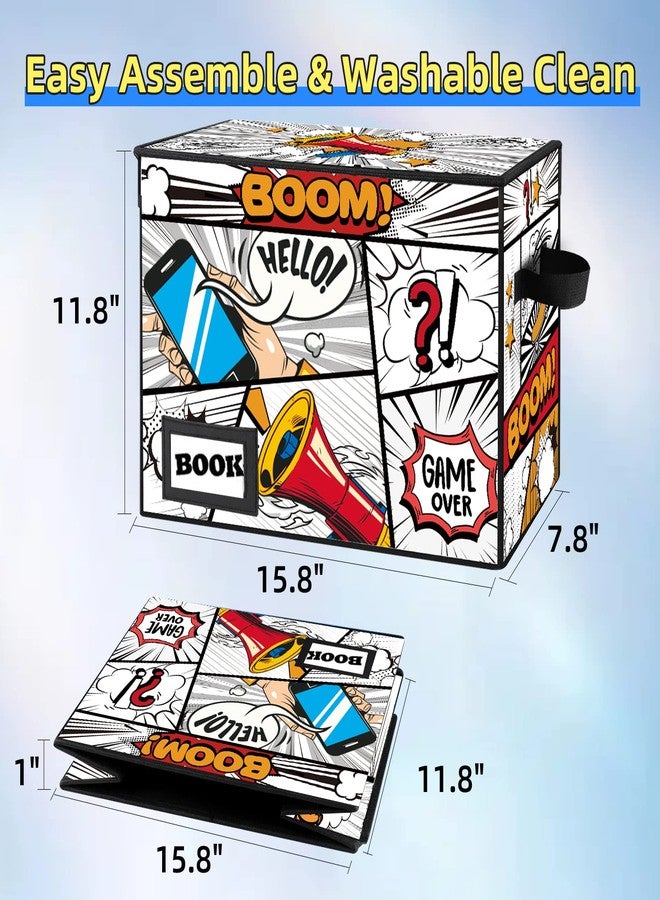 YNSZAS Collection Comic Book Storage Boxes, Protector Organizer 15.8" X 7.8" X 11.8" Collapsible Short Box Holds 160-180 Comic Book Heavy Duty Bin Container Holder Shelf - Image 5