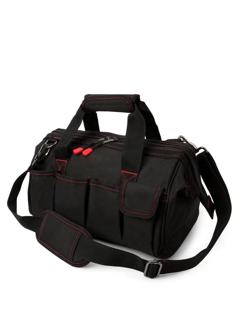 Bukela 12-inch Tool Bag, Multi-pocket Tool Organizer with Adjustable Shoulder Strap, black - Image 1