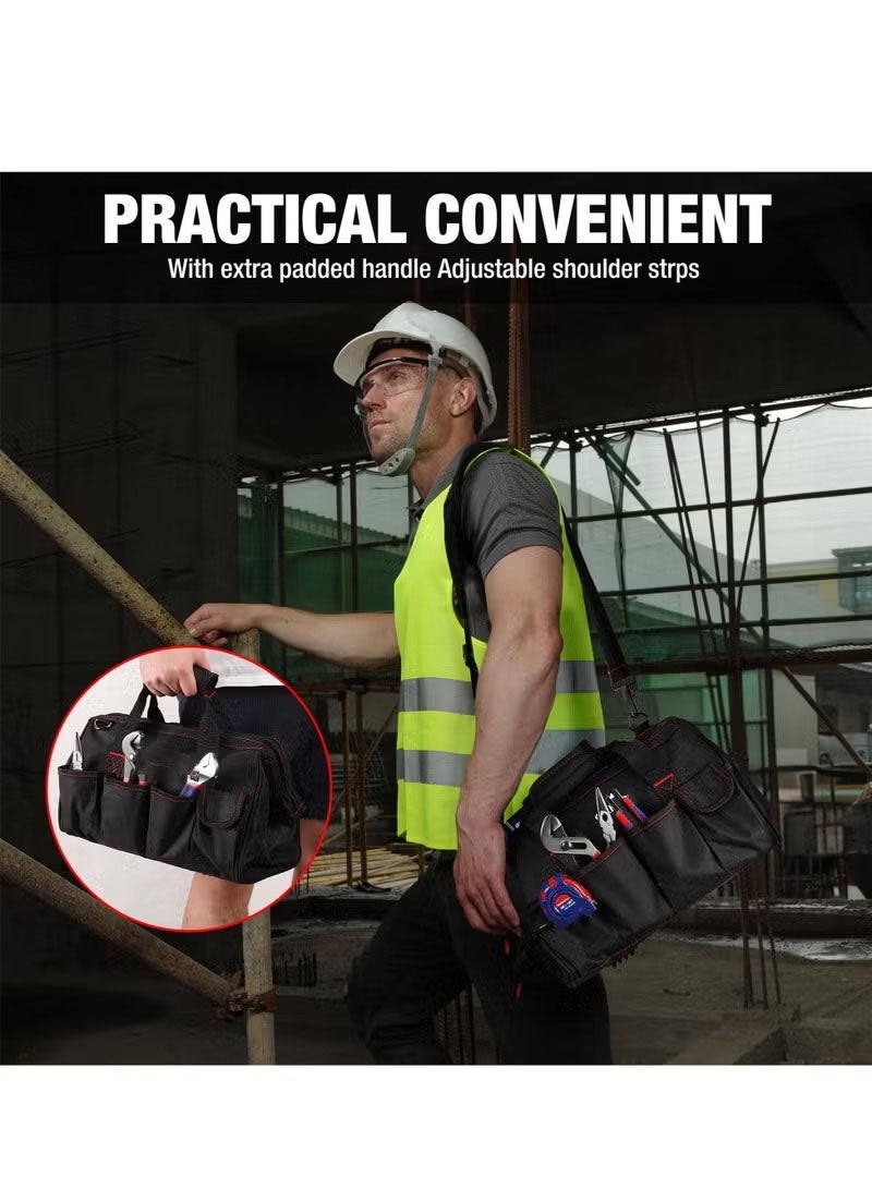 Bukela 12-inch Tool Bag, Multi-pocket Tool Organizer with Adjustable Shoulder Strap, black - Image 3