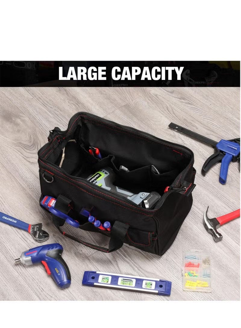 Bukela 12-inch Tool Bag, Multi-pocket Tool Organizer with Adjustable Shoulder Strap, black - Image 5