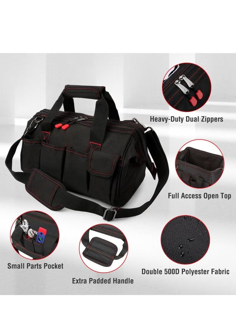 Bukela 12-inch Tool Bag, Multi-pocket Tool Organizer with Adjustable Shoulder Strap, black - Image 2