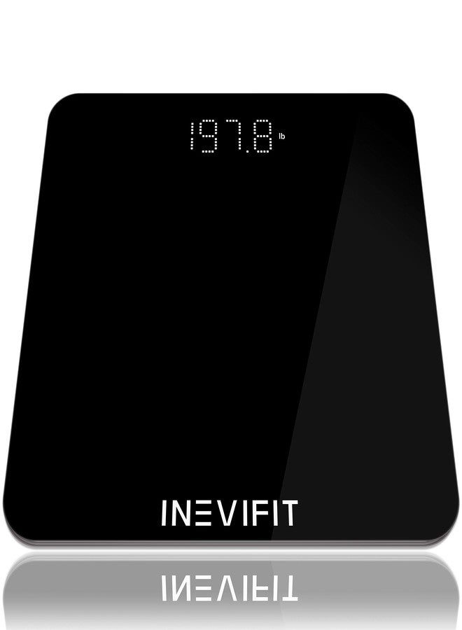 إنيفي فيت ميزان حمام INEVIFIT، ميزان رقمي عالي الدقة لقياس وزن الجسم، يقيس الوزن حتى 400 رطل. يشمل البطاريات. - Image 1