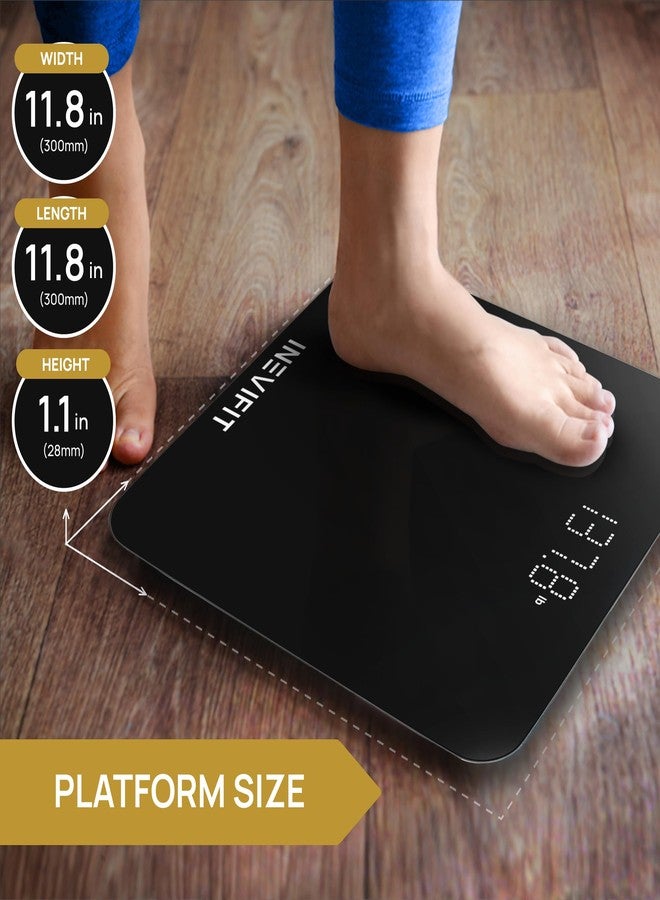 إنيفي فيت ميزان حمام INEVIFIT، ميزان رقمي عالي الدقة لقياس وزن الجسم، يقيس الوزن حتى 400 رطل. يشمل البطاريات. - Image 4