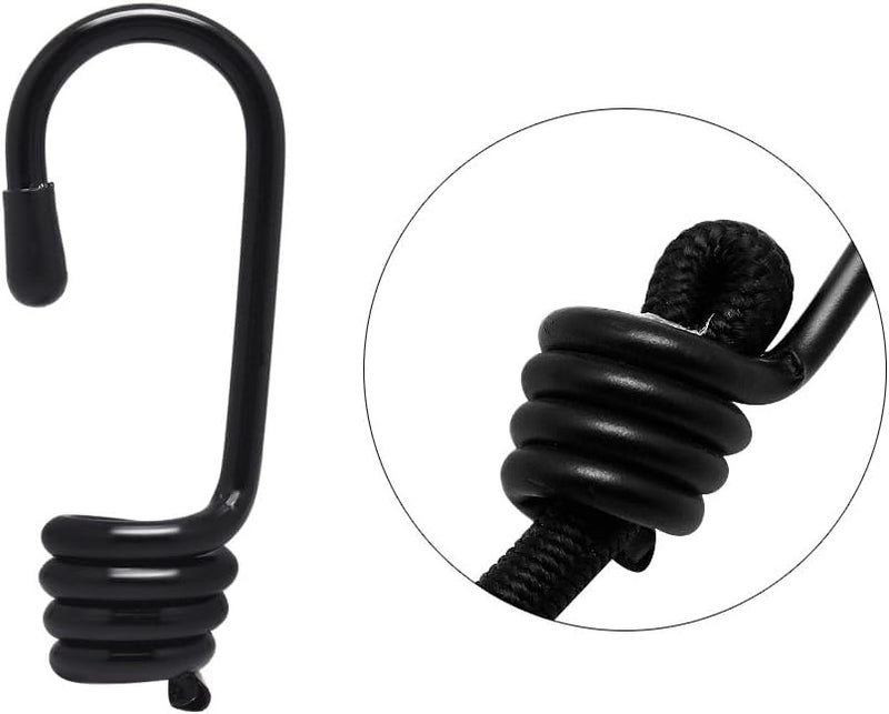 Hysagtek 10 X 8mm Plastic-Coated Bungee Shock Cord Hook Spiral Wire Hooks End for Elastic Rope Strapping Tape (Without Bungee Cords) - Image 4