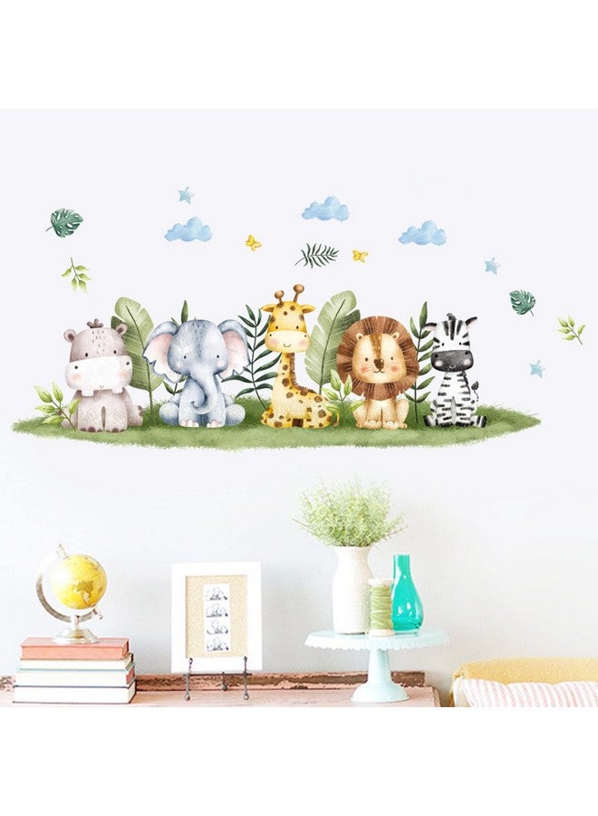 WEWINLE Jungle Animals Wall Decals for Kids Room, Giraffe Tiger Zebra Elephant Wall Stickers for Kids Room Living Room Bedroom Home Decorations Nursery Wall Decor (Style B) - Image 2