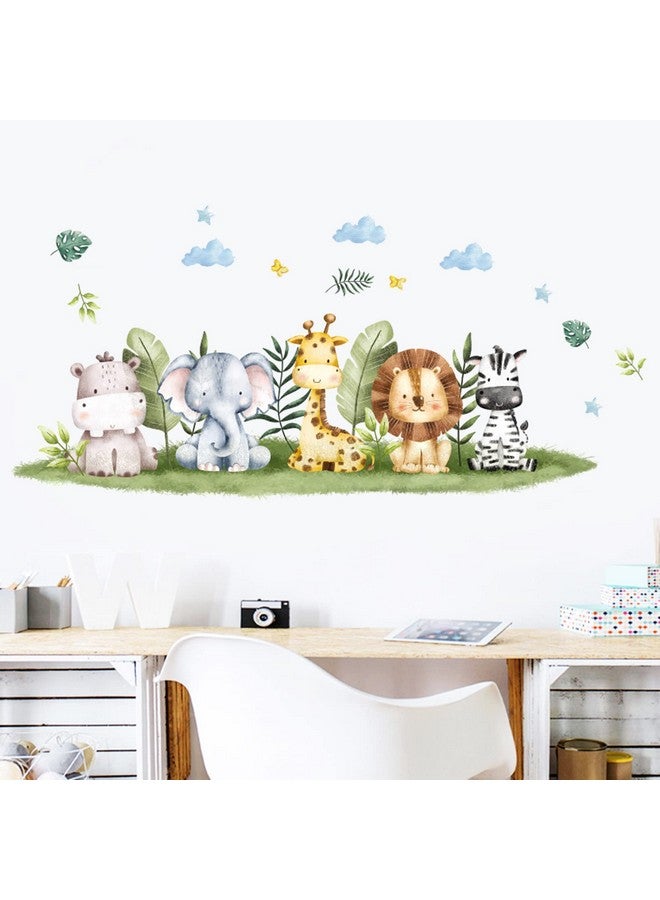 WEWINLE Jungle Animals Wall Decals for Kids Room, Giraffe Tiger Zebra Elephant Wall Stickers for Kids Room Living Room Bedroom Home Decorations Nursery Wall Decor (Style B) - Image 4
