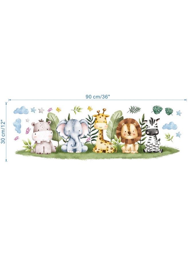WEWINLE Jungle Animals Wall Decals for Kids Room, Giraffe Tiger Zebra Elephant Wall Stickers for Kids Room Living Room Bedroom Home Decorations Nursery Wall Decor (Style B) - Image 3