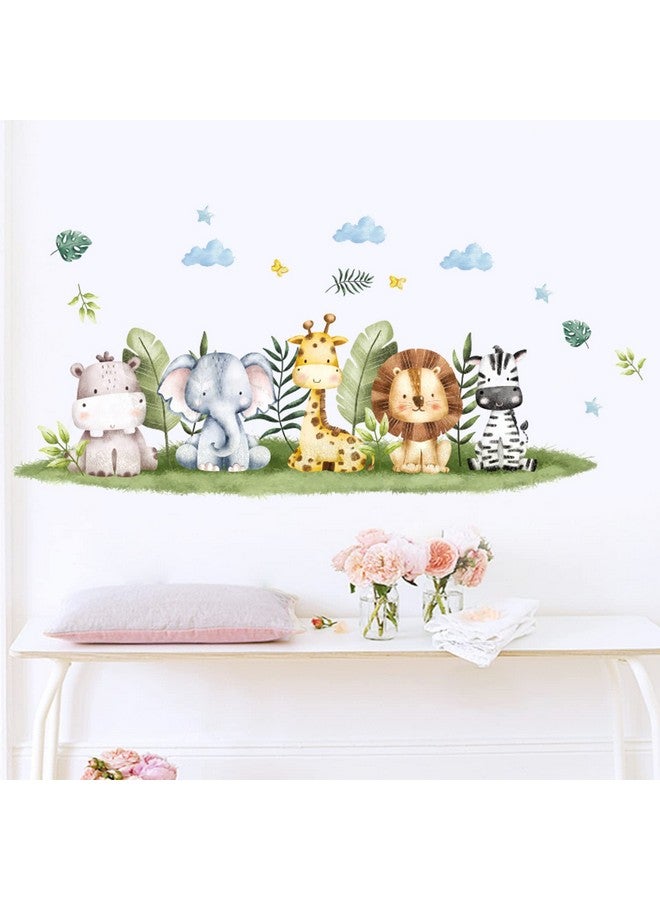 WEWINLE Jungle Animals Wall Decals for Kids Room, Giraffe Tiger Zebra Elephant Wall Stickers for Kids Room Living Room Bedroom Home Decorations Nursery Wall Decor (Style B) - Image 5