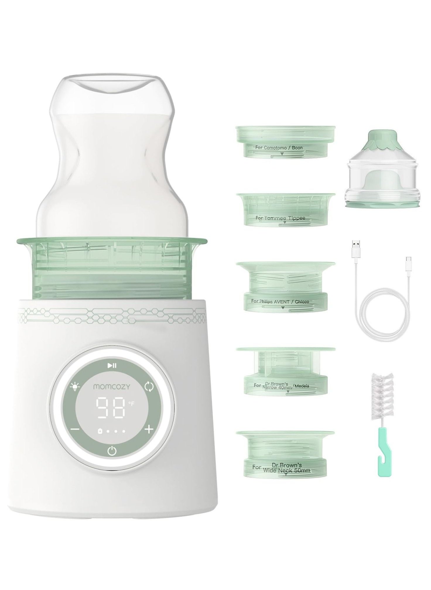 Portable Bottle Warmer for Travel, Double Leak-Proof Travel Bottle Warmer with Fast Heating, Safety Material Baby Bottle Warmer for Dr. Brown, Philips Avent, Medala, Tommee Tippee, Comotomo 