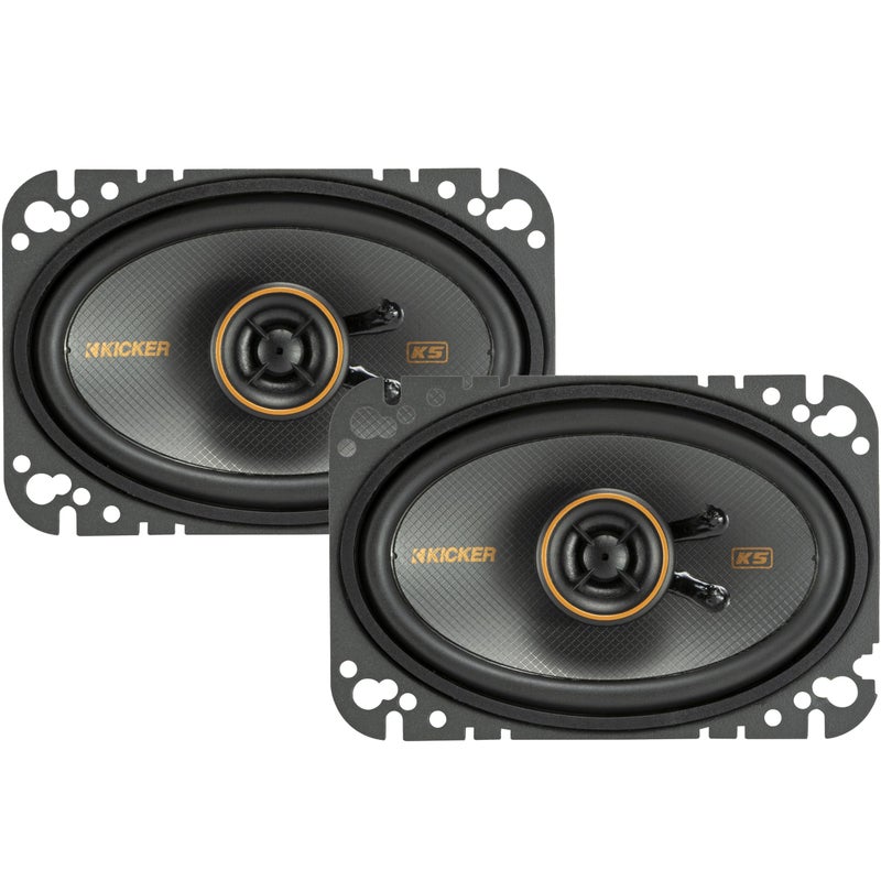 Kicker 51KSC4604 KSSeries 4x6 Coaxial Speakers with 5 tweeters 4Ohm Pair