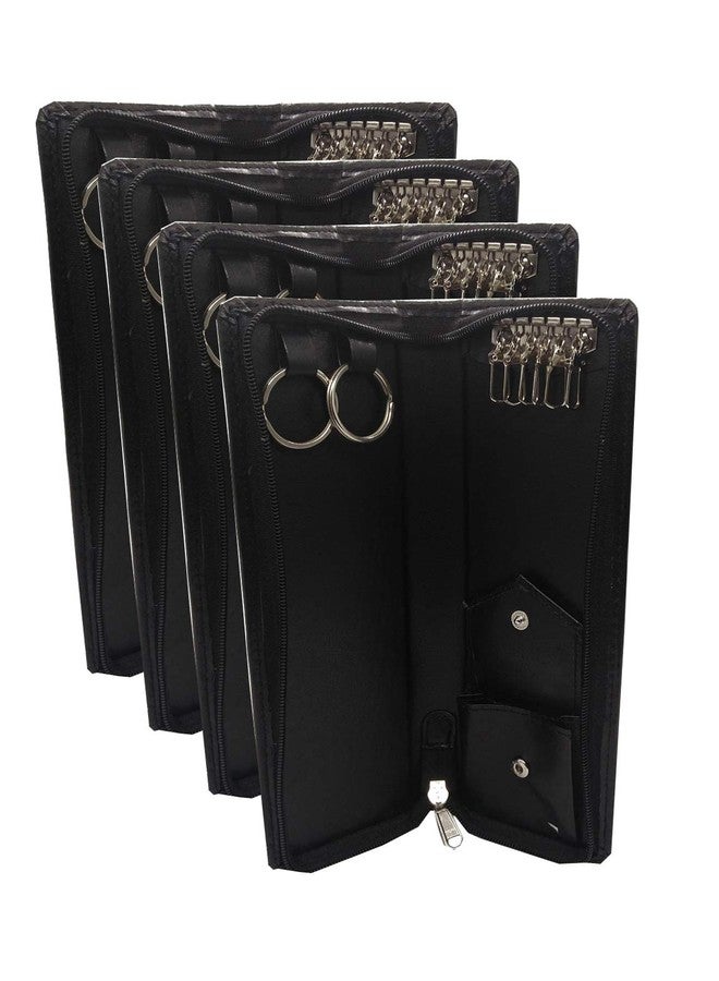 Essart PU Leather Key Case Pouch Wallet Keychain Key pouch holder Men & Women Key Pouch Holder, Bank Locker Key Pouch with 6 Hooks Zipper Closure - Image 4