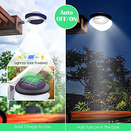 DBF Outdoor Solar Gutter Lights - Solar Fence Lights Outdoor Waterproof LED Deck Lighting Wall Mount Decorative Auto On/Off for Eaves Yard Garage Garden Deck Patio Railing (6 Pack) - Image 3