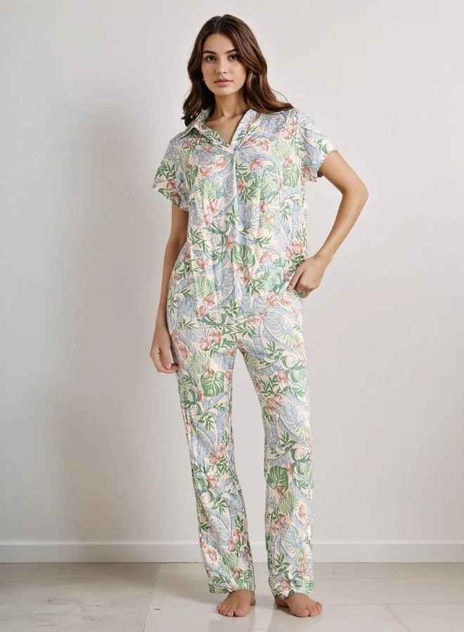 Splash FAV Floral Print Pyjama Set