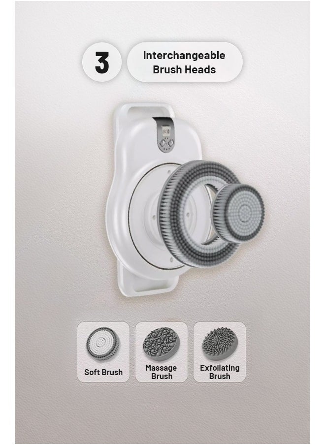 Wall Mounted Electric Back Scrub with Interchangeable Brush Heads / High-Frequency Vibration / Relax Cleanse and Exfoliate / Full Coverage Cleansing - White - pzsku/ZB74E2BE11EE7F1C81D12Z/45/_/1732708443/a0d8fcdb-db9e-4b63-aff7-6e0728f4218e