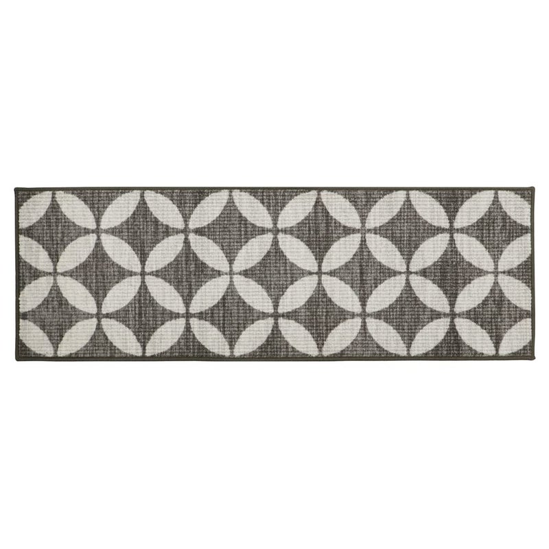 JVL Fiora Machine Washable Runner Mat 50 x 150 cm Pewter One Size