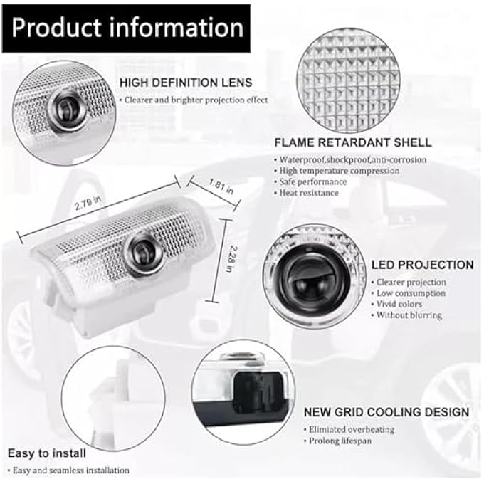 الكبريت ضوء شعار الباب لسيارة نيسان باترول Y62 2010 2011 2012 2013 2014 2015 2016 2017 2018 2019 2020 2021 2022 الملحقات 2 قطعة مصباح شبح ظل باب السيارة ضوء الترحيب - Image 4