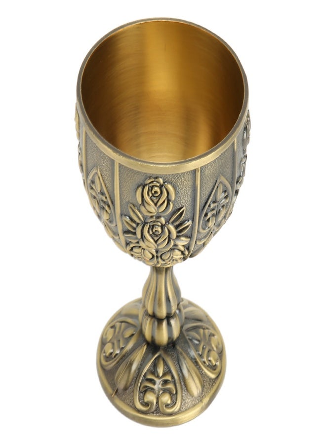 Metal Embossed Wine Cup Vintage Flower Pattern Exquisite Details Metal Wine Cup for Home Decoration Gifts Bronze - Image 3