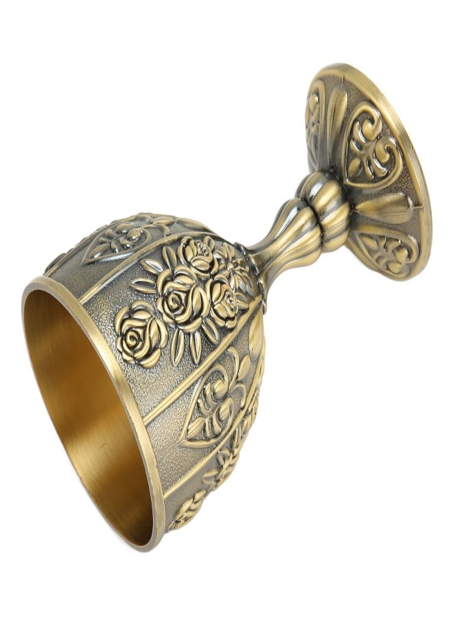Metal Embossed Wine Cup Vintage Flower Pattern Exquisite Details Metal Wine Cup for Home Decoration Gifts Bronze - Image 5