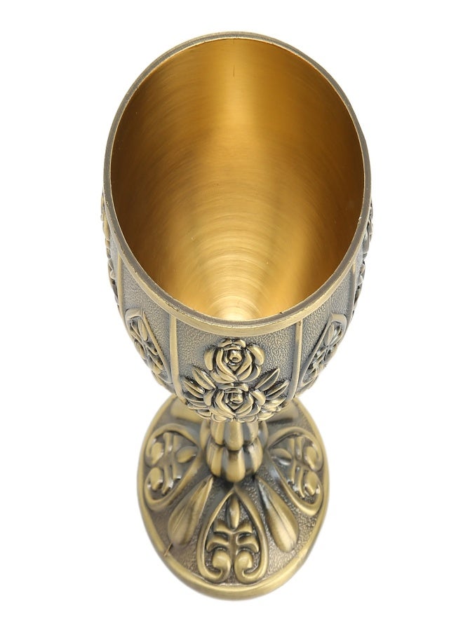 Metal Embossed Wine Cup Vintage Flower Pattern Exquisite Details Metal Wine Cup for Home Decoration Gifts Bronze - Image 4